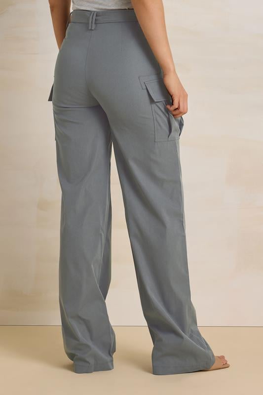 Evans LTS Tall Grey Belted Wide Leg Cargo Trousers