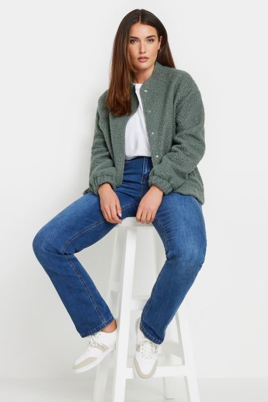 Evans LTS Tall Grey Boucle Bomber Jacket