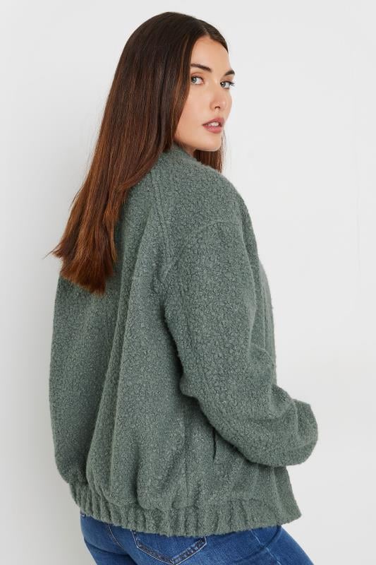 Evans LTS Tall Grey Boucle Bomber Jacket