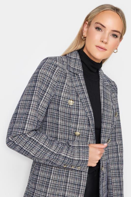 Evans LTS Tall Grey Boucle Button Detail Blazer