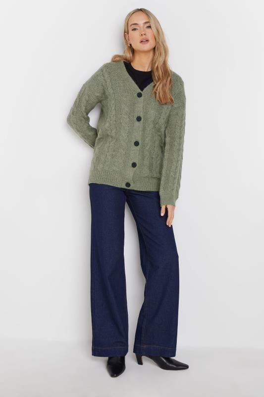 Evans LTS Tall Grey Cable Knit Cardigan