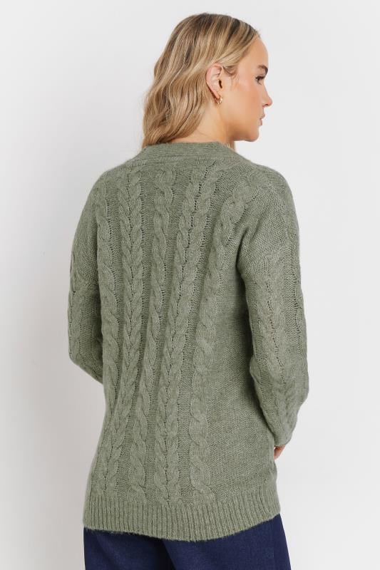 Evans LTS Tall Grey Cable Knit Cardigan