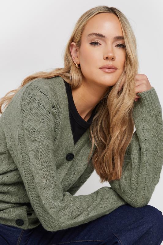 Evans LTS Tall Grey Cable Knit Cardigan