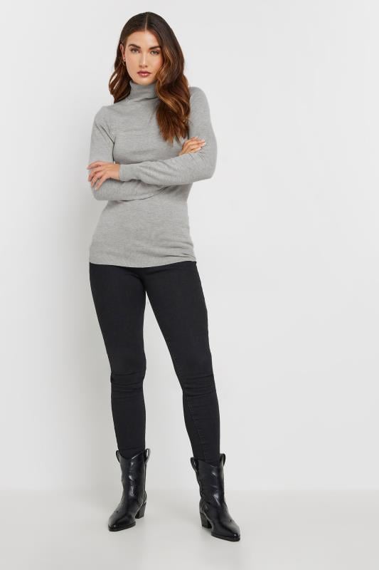 Evans LTS Tall Grey Long Sleeve Roll Neck Jumper