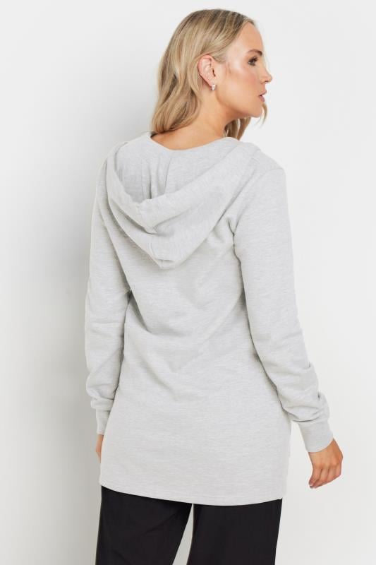 Evans LTS Tall Grey Marl Cotton Longline Hoodie
