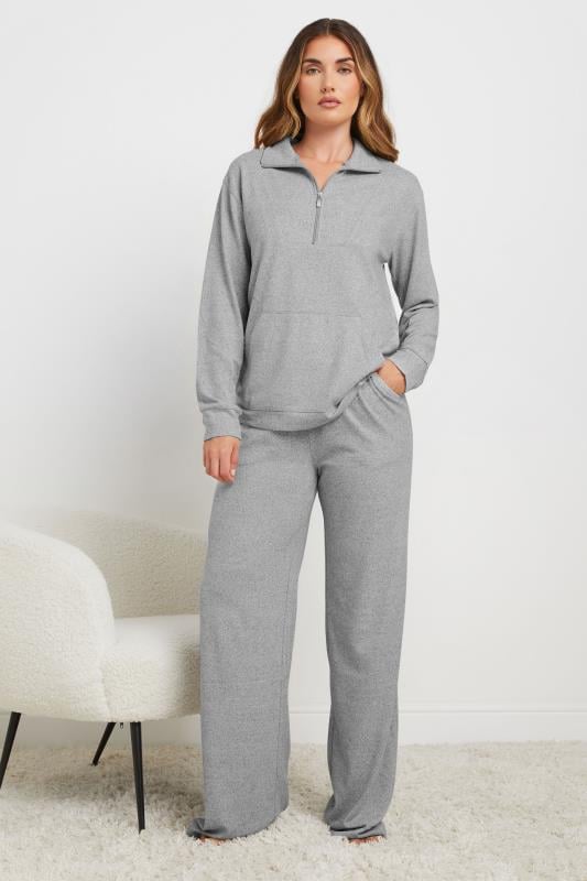 Evans LTS Tall Grey Marl Soft Touch Zip Jumper