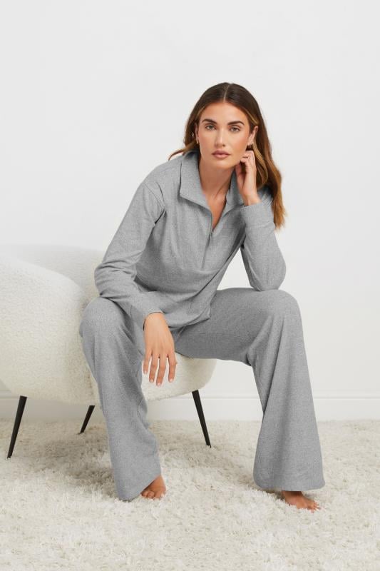 evans LTS Tall Grey Marl Soft Touch Zip Jumper