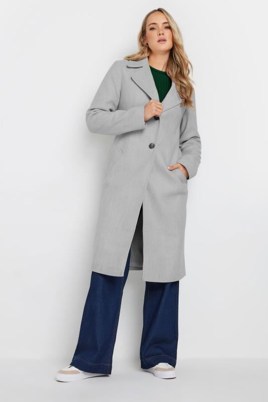 evans LTS Tall Grey Single Breasted Formal Coat