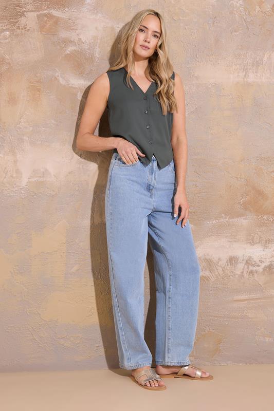Evans LTS Tall Grey Sleeveless Waistcoat Top