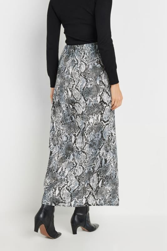 Evans LTS Tall Grey Snake Print Slip-On Maxi Skirt