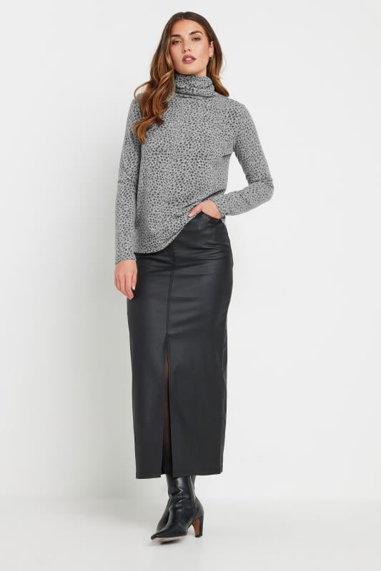 Evans LTS Tall Grey Soft Touch Animal Print Top