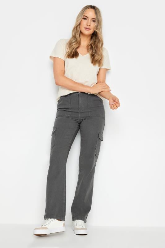 Evans LTS Tall Grey Straight Leg Cargo Jeans