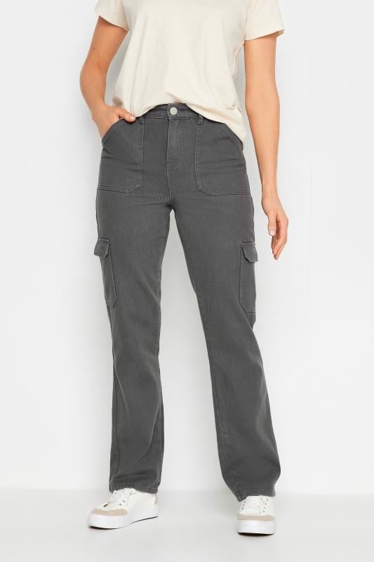Evans LTS Tall Grey Straight Leg Cargo Jeans