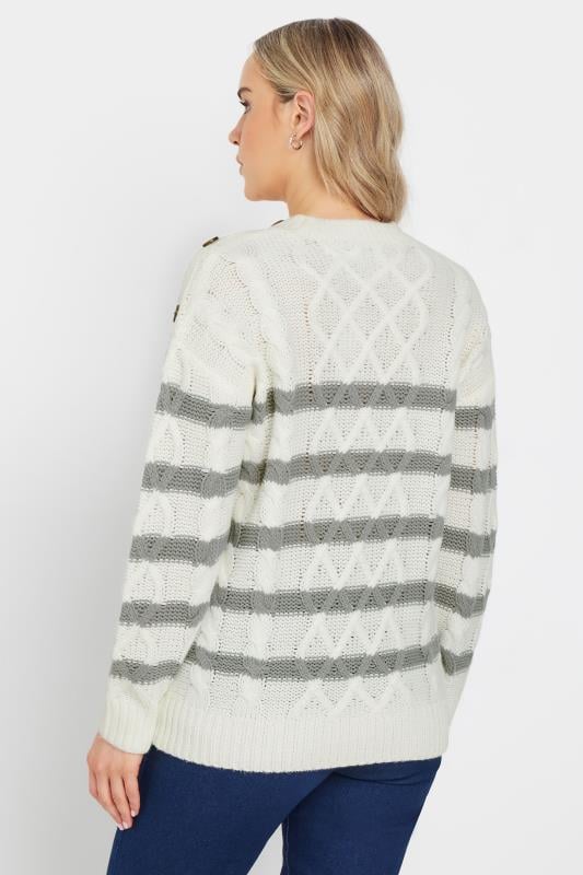 Evans LTS Tall Grey Stripe Cable Knit Jumper