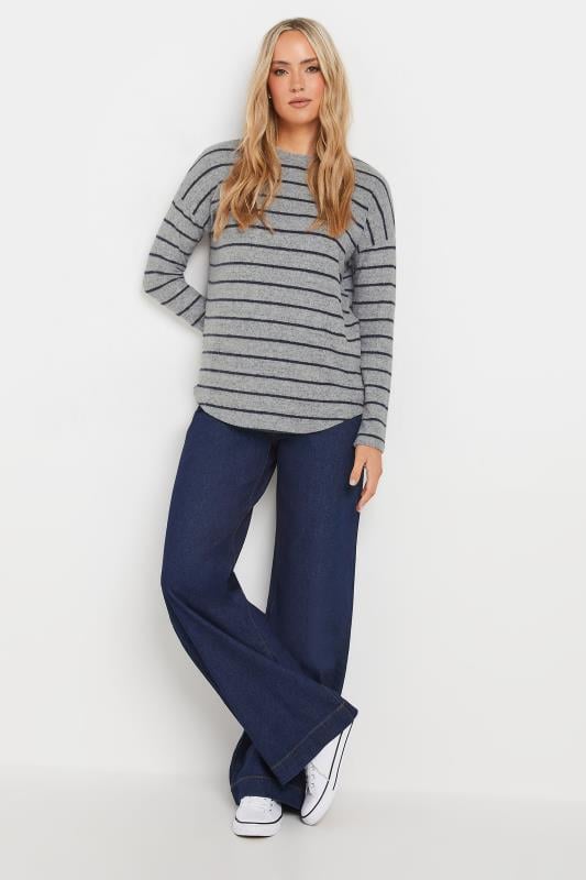 Evans LTS Tall Grey Stripe Soft Touch Top