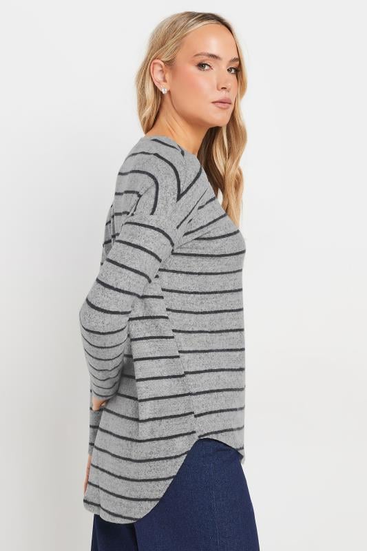 Evans LTS Tall Grey Stripe Soft Touch Top