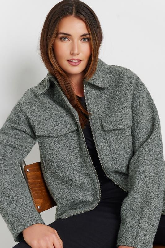 Evans LTS Tall Grey Textured Shacket