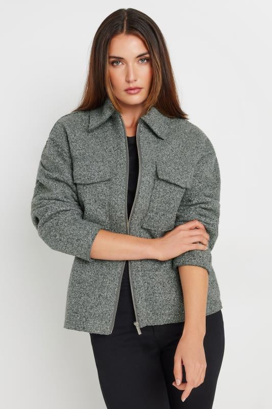 Evans LTS Tall Grey Textured Shacket