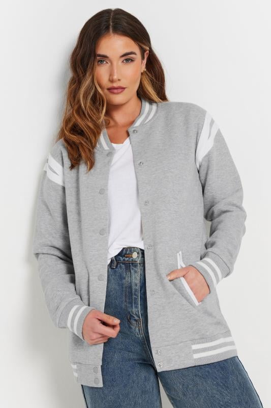 evans LTS Tall Grey Varsity Bomber Jacket