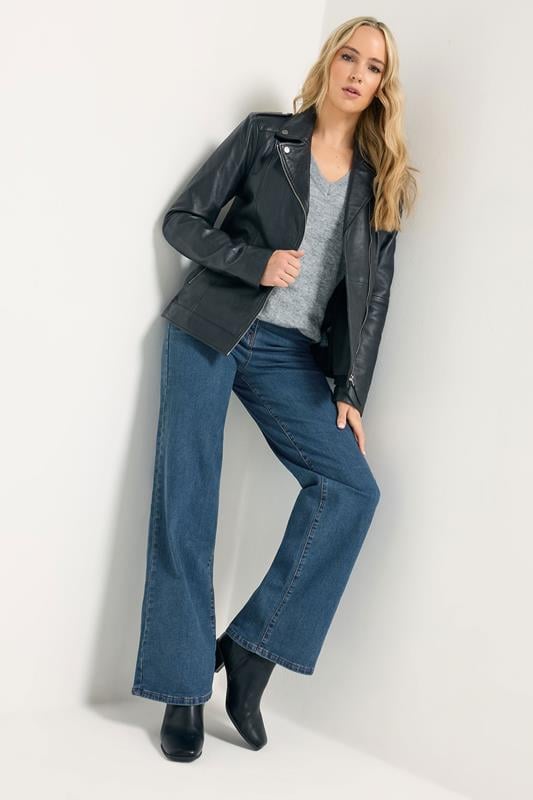 Evans LTS Tall Indigo Blue Stretch Wide Leg Jeans