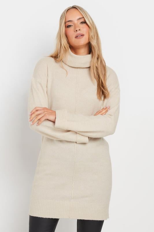 evans LTS Tall Ivory White Boxy Roll Neck Jumper