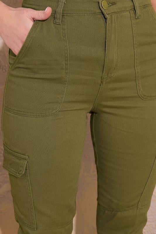 Evans LTS Tall Khaki Green Cargo Skinny Jeans