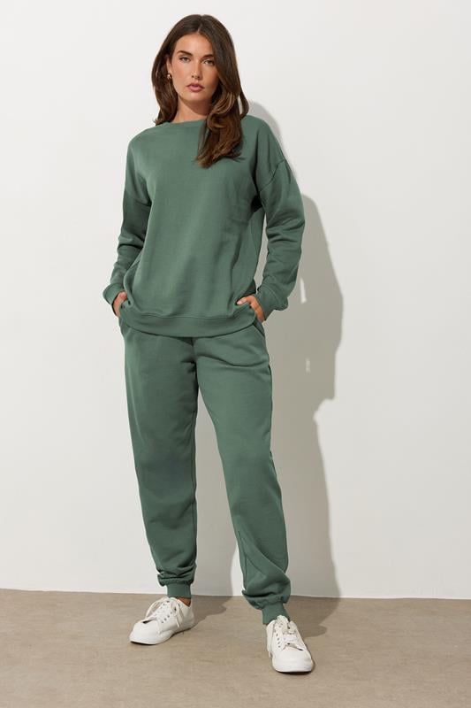 Evans LTS Tall Khaki Green Crew Neck Sweatshirt