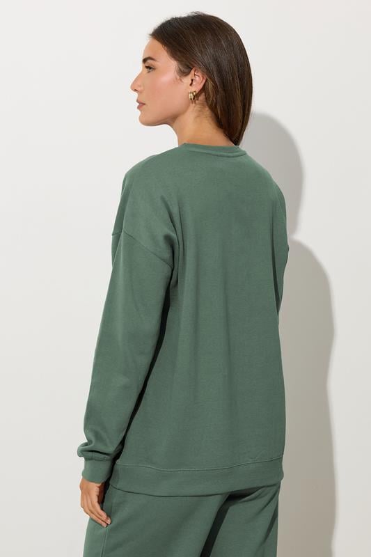 Evans LTS Tall Khaki Green Crew Neck Sweatshirt