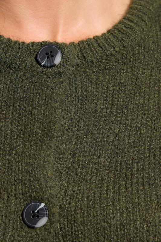 Evans LTS Tall Khaki Green Knitted Button Cardigan