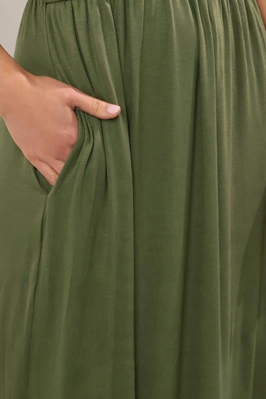 Evans LTS Tall Khaki Green Maxi T-Shirt Dress