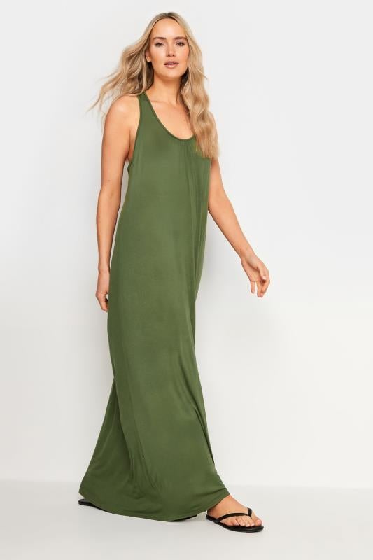 Evans LTS Tall Khaki Green Racer Back Maxi Dress
