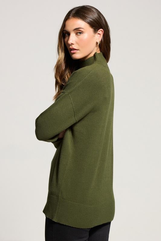 Evans LTS Tall Khaki Green Turtle Neck Jumper