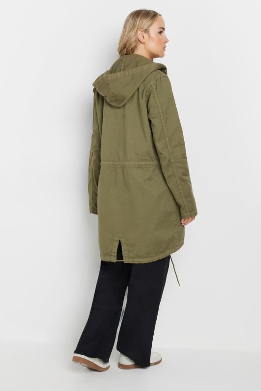 Evans LTS Tall Khaki Green Twill Hooded Parka Coat
