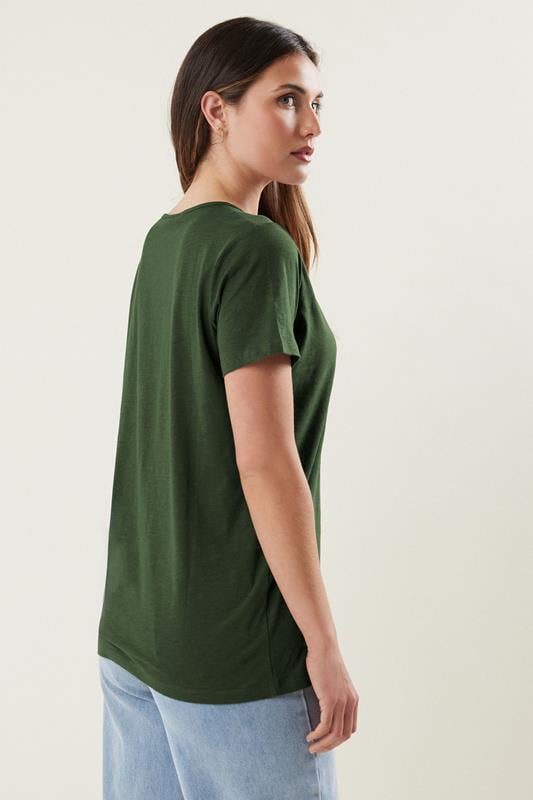 Evans LTS Tall Khaki Green V-Neck T-Shirt