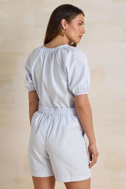 Evans LTS Tall Light Blue Striped Shorts