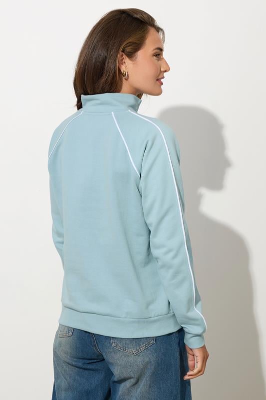 Evans LTS Tall Light Blue Zip Sweatshirt