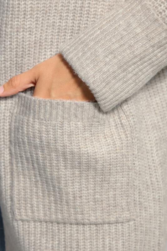 Evans LTS Tall Light Grey Knitted Midi Cardigan