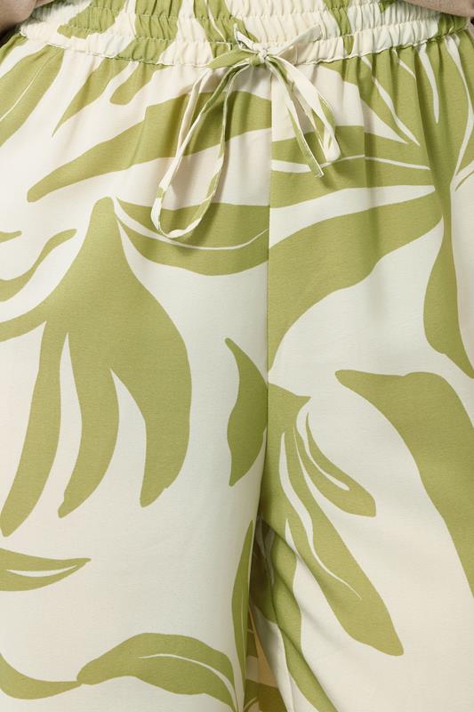 Evans LTS Tall Lime Green Palm Wide Leg Trousers