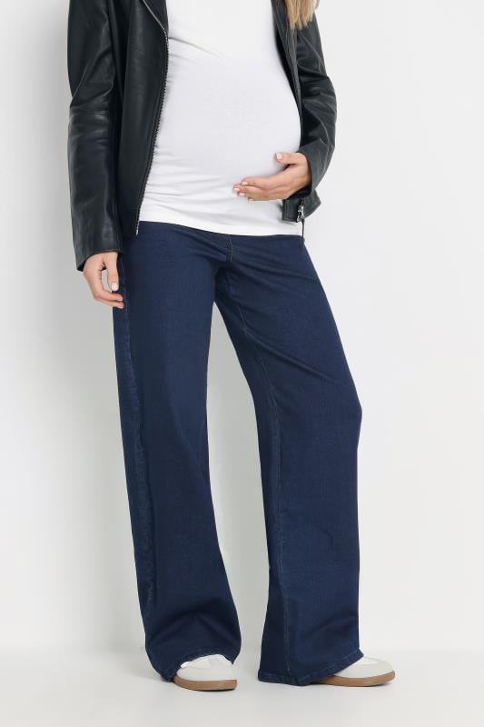 Evans LTS Tall Maternity Dark Blue Wide Leg Jeans