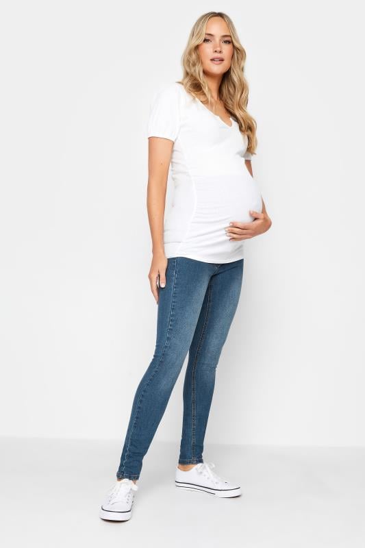 Evans LTS Tall Maternity Mid Blue Skinny AVA Jeans