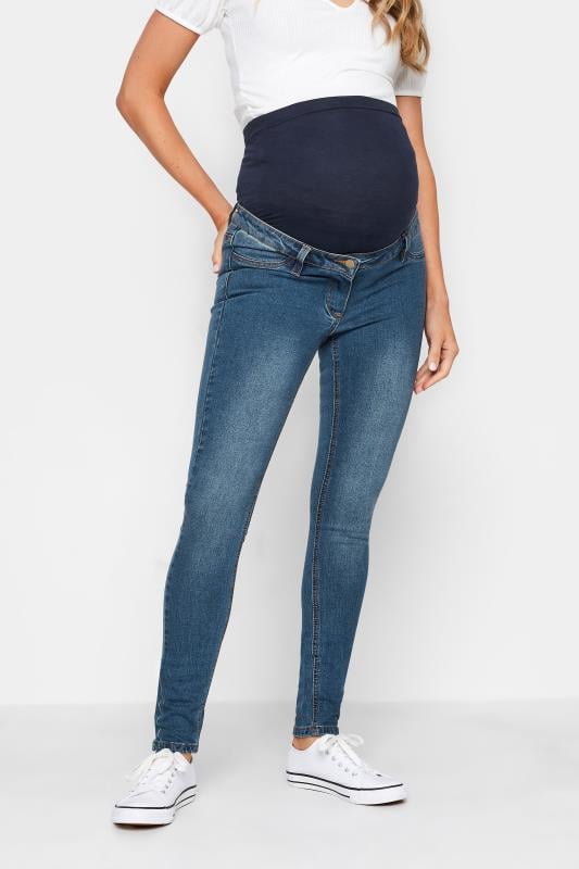 evans LTS Tall Maternity Mid Blue Skinny AVA Jeans