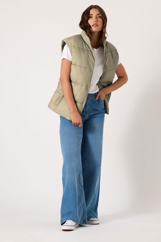 Evans LTS Tall Natural Brown Padded Gilet