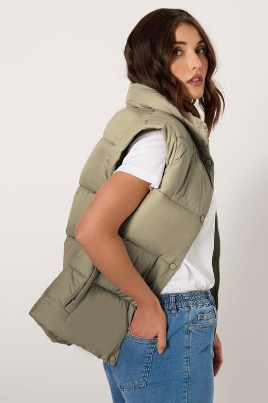 Evans LTS Tall Natural Brown Padded Gilet