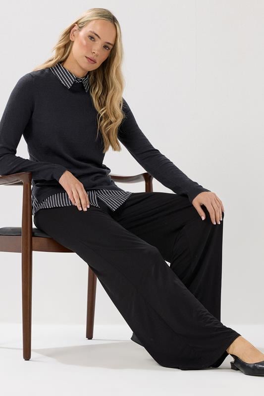 Evans LTS Tall Navy Blue 2 In 1 Jumper Shirt