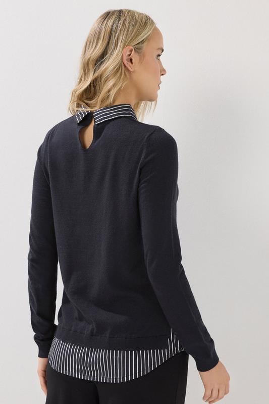 Evans LTS Tall Navy Blue 2 In 1 Jumper Shirt