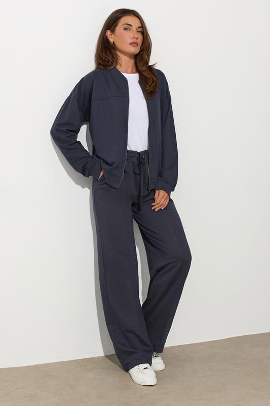 Evans LTS Tall Navy Blue Jersey Bomber Jacket