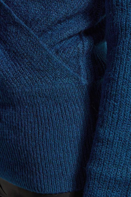 Evans LTS Tall Navy Blue Knitted Wrap Jumper