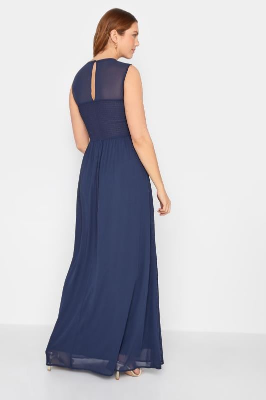 Evans LTS Tall Navy Blue Lace Chiffon Maxi Dress