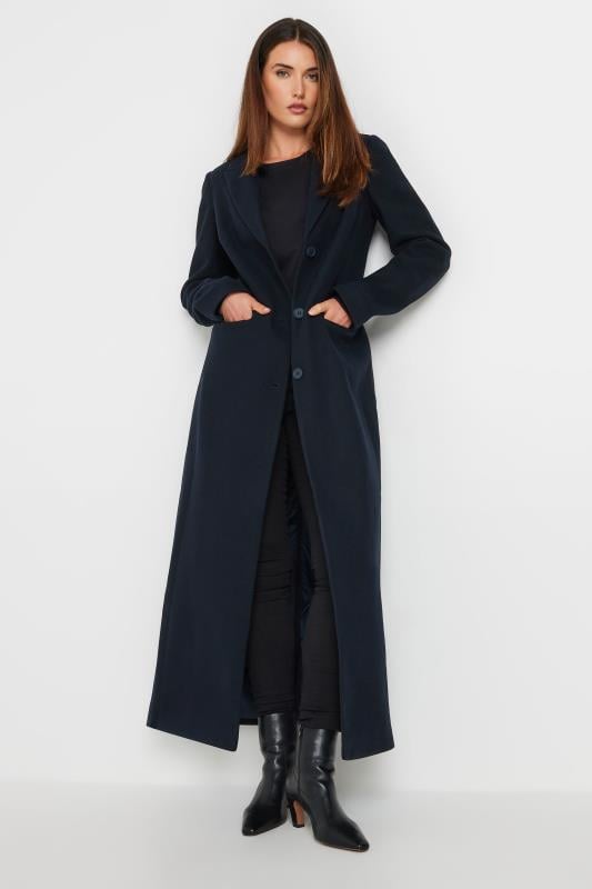 Evans LTS Tall Navy Blue Maxi City Coat