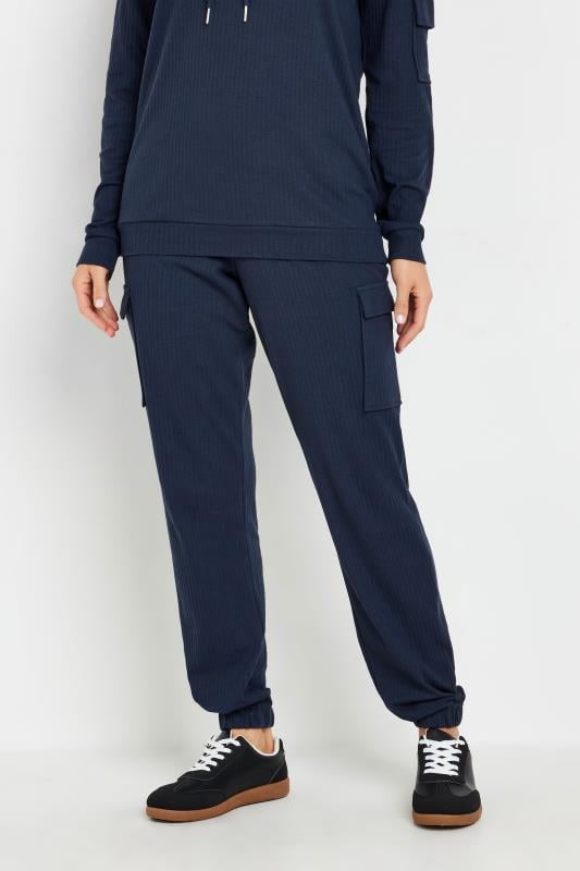 Evans LTS Tall Navy Blue Ribbed Cargo Joggers